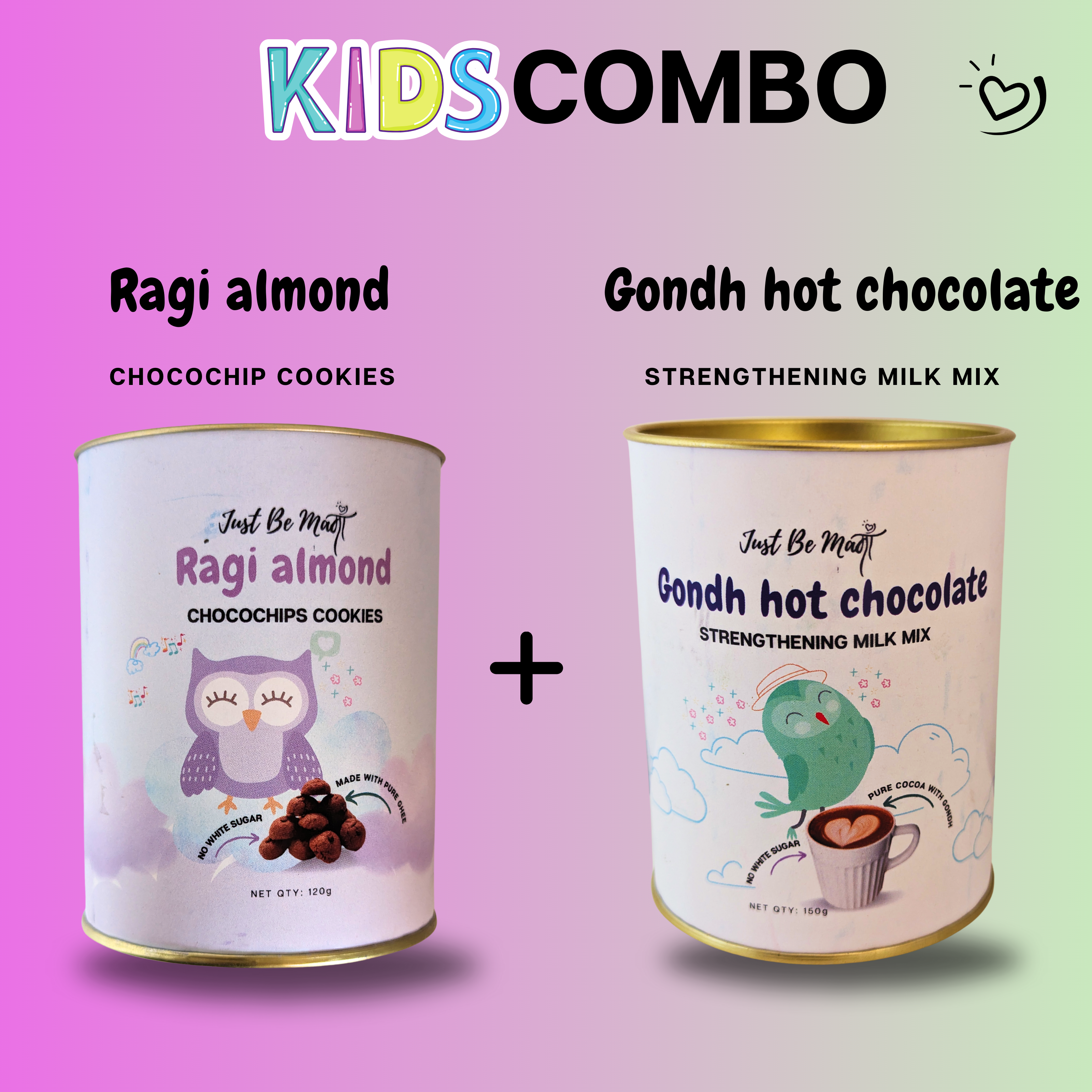 Kids Combo Offer -2 Ragi Almond Cookies + 1 Gondh Hot Chocolate